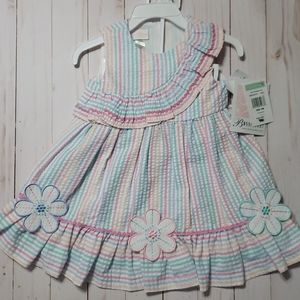 Girls Rainbow Seersucker Dress w/bloomers! 18 mo